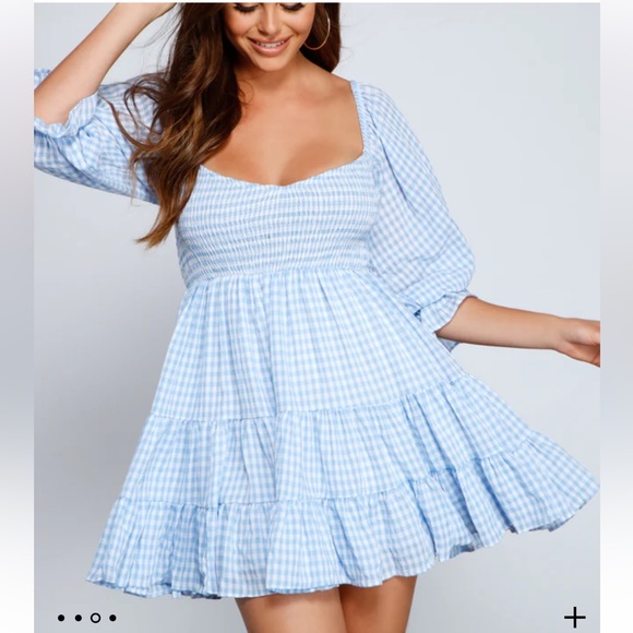 Mable Navy Gingham Mini dress